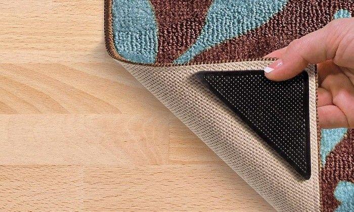 Lot de 4 Supports Anti-Dérapants pour Tapis avec Autocollants Groupon