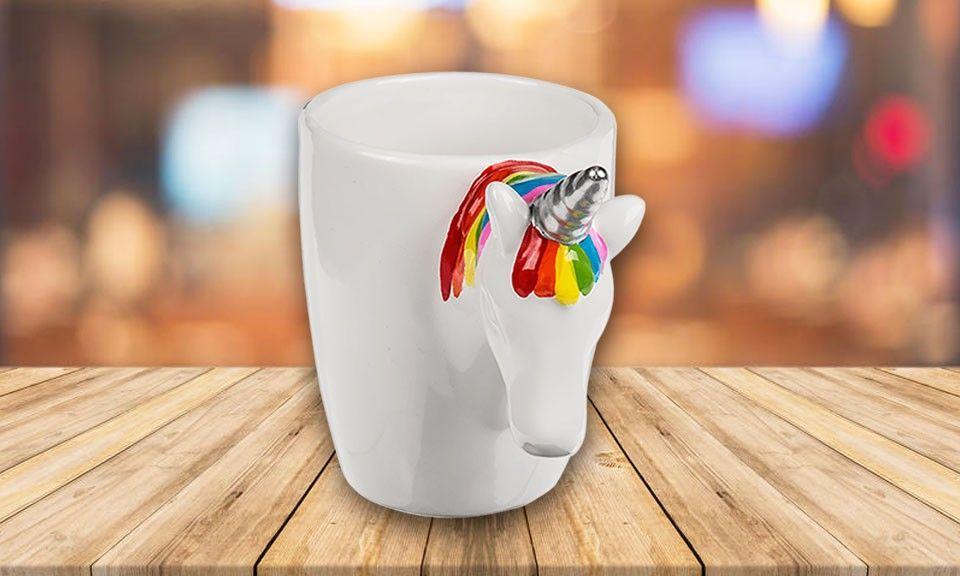 Tasse Mug Licorne - Tasse blanche en Céramique avec Poignée de tête de Licorne GROUPON