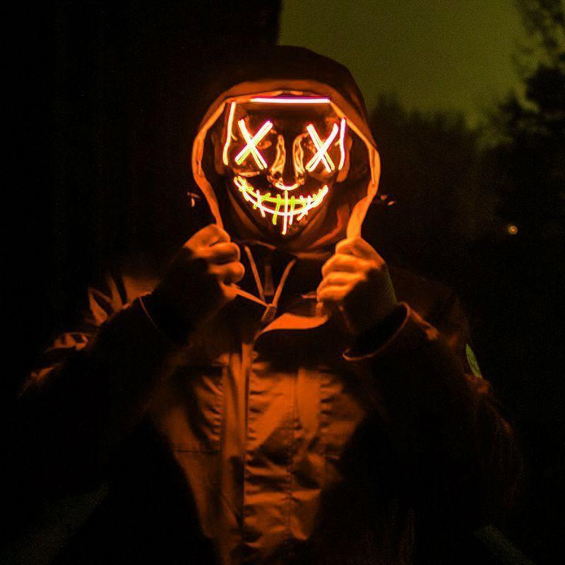 Masque LED de film d’horreur - La Purge Orange